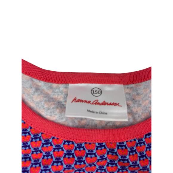 Hanna Andersson Girls 150 US Size 12 Short Sleeve Owls Knit Stretch Dress NWT - Picture 15 of 16